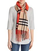 Burberry Color-block Giant Check Cashmere Scarf