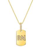 Bloomingdales Diamond Rn Dog Tag Pendant Necklace In 14k Yellow Gold, 0.10 Ct. T.w. - 100% Exclusive