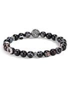 John Hardy Sterling Silver Classic Chain Banded Agate Bead Bracelet
