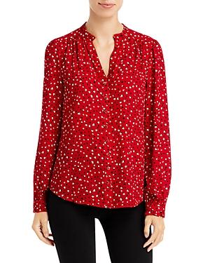 Karl Lagerfeld Paris Heart Print Ruffled Blouse