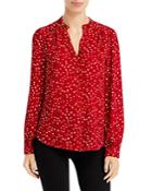 Karl Lagerfeld Paris Heart Print Ruffled Blouse