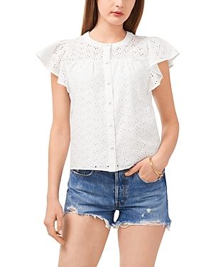 1.state Eyelet Flutter Sleeve Top