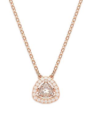 Swarovski Millenia Crystal Triangle Pendant Necklace In Rose Gold Tone, 14.87-16.87