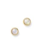 Zoe Chicco 14k Yellow Gold And Opal Bezel Stud Earrings