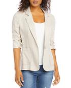 Karen Kane Ruched Sleeve Linen Blazer
