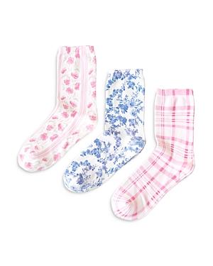 Stripe And Stare X Loveshackfancy Primrose Plaid Socks, Pack Of 3