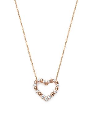 Bloomingdale's Diamond Heart Pendant Necklace In 14k Rose Gold, 0.20 Ct. T.w. - 100% Exclusive