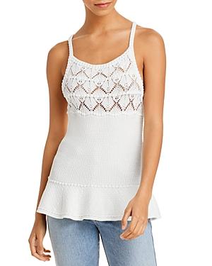 Rebecca Taylor Ribbed Peplum Tank Top