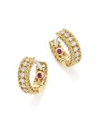 Roberto Coin 18k White And Yellow Gold Symphony Princess Diamond Hoop Earrings