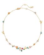 Kate Spade New York New Bloom Cubic Zirconia & Imitation Pearl Flower Cluster Collar Necklace, 17-20
