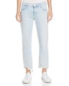 Current/elliott The Cropped Straight Jeans In Cascade With Punk Hem