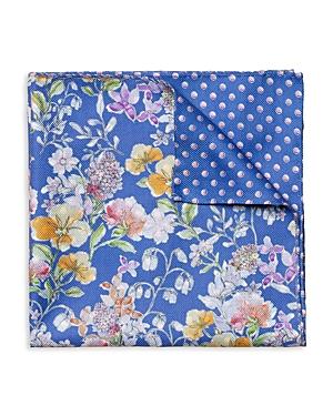 Eton Double-sided Floral Print Silk Pocket Sqaure