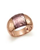 Roberto Coin 18k Rose Gold Martellato Ring With Amethyst