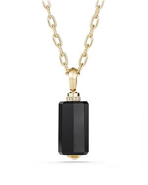 David Yurman Barrels Pendant Necklace With Diamonds & Black Onyx In 18k Gold