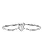 Bloomingdale's Diamond Heart Station Tennis Bracelet In 14k White Gold, 0.75 Ct. T.w. - 100% Exclusive