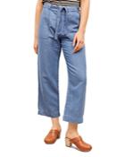 Gerard Darel Mae Cropped Wide Leg Ankle Jeans In Blue
