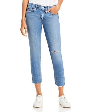 Rag & Bone Dre Slim Boyfriend Jeans In Pismo With Holes
