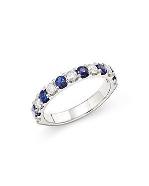 Bloomingdale's Sapphire & Diamond Eternity Band In 14k White Gold - 100% Exclusive