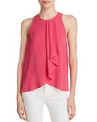 Status By Chenault Sleeveless Flutter-front Top