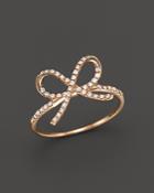 Diamond Bow Ring In 14k Rose Gold, .20 Ct. T.w.