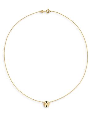 Tory Burch Kira Striped Enamel Logo Pendant Necklace, 17.75