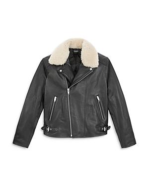 The Kooples Leather Fur Collar Jacket