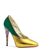 Gucci Women's Peachy Embellished Leather & Suede Pumps