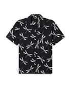 A.p.c. Edd Dragonfly Print Regular Fit Button Down Camp Shirt