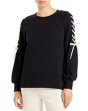 Alice And Olivia Charlotte Lace Up Sweatshirt
