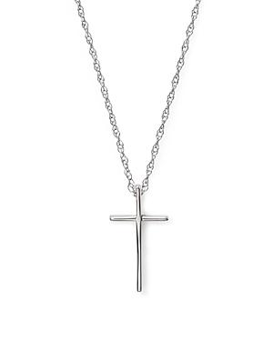 14k White Gold Small Cross Pendant Necklace, 18 - 100% Exclusive