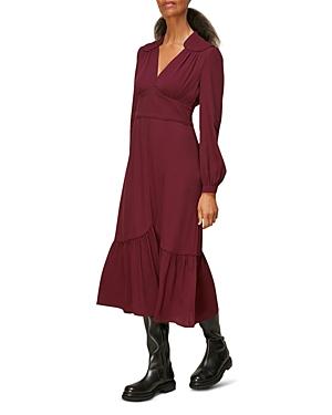 Whistles Long Sleeve Midi Dress