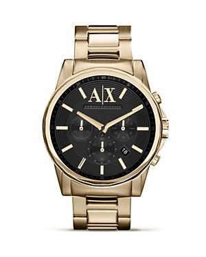 Armani Exchange Gold Stainless Steel Chronograph Watch, 45mm