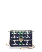 Tory Burch Duet Chain Convertible Woven Leather Shoulder Bag