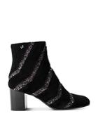 Zadig & Voltaire Women's Glitter-striped Suede Boots