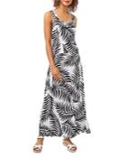 Vince Camuto Palm Print Paneled Maxi Dress