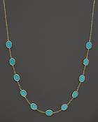Ippolita 18k Gold Polished Rock Candy Small Oval Necklace In Turquoise, 16