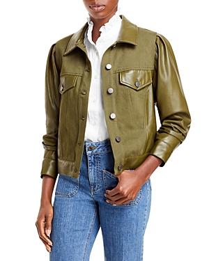 Alice And Olivia Renee Vegan Leather Jacket