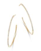 Bloomingdale's Pave Diamond Slim Hoop Earrings In 14k Yellow Gold, 0.25 Ct. T.w. - 100% Exclusive