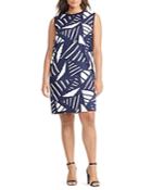 Lauren Ralph Lauren Plus Geo Print Mixed Media Dress