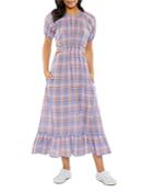 Likely Payson Tie Back Plaid Midi Dress