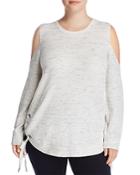 Love Scarlett Plus Cold Shoulder Lace-up Sweater