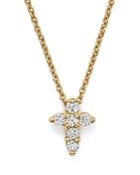 Roberto Coin 18k Yellow Gold Small Cross Necklace, 16
