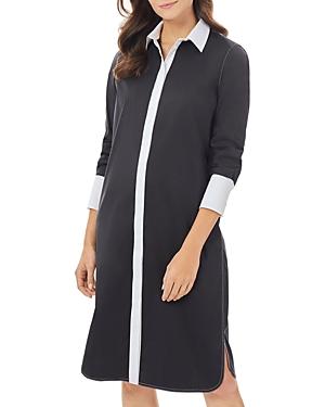 Misook Contrast Trim Shirt Dress
