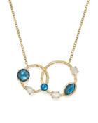 Ippolita 18k Yellow Gold Rock Candy Blue Topaz Doublet, Mother-of-pearl Doublet And Blue Topaz Circle Pendant Necklace, 16