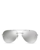 Prada Men's Mirrored Rimless Aviator Sunglasses, 60mm