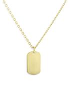 Milanesi And Co 14k Yellow Gold Dog Tag Necklace, 18