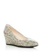 Cole Haan Women's Grand Ambition Snake-embossed Wedge Pumps