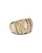 David Yurman 18k Yellow Gold Helena Dome Ring With Diamonds