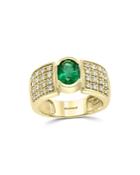 Bloomingdale's Emerald & Diamond Statement Ring In 14k Yellow Gold - 100% Exclusive