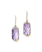 Amethyst Drop Earrings With Diamonds In 14k Yellow Gold - 100% Exclusive